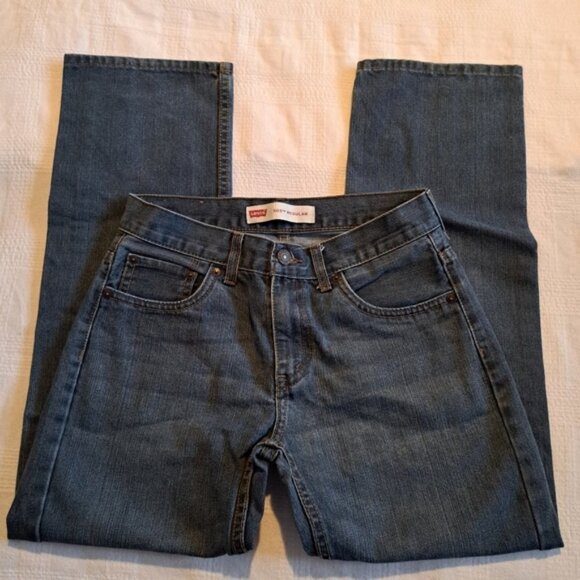 Levi's boys size 14 505 regular medium wash jeans - Picture 2 of 8